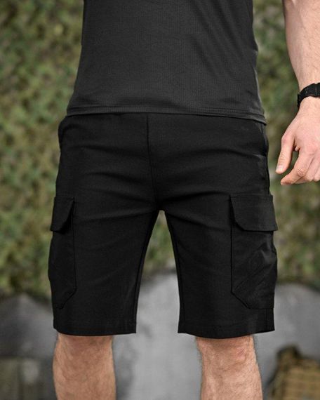 Міські стрейчеві шорти AHILES чорні ДЛ6358 | Зображення 1