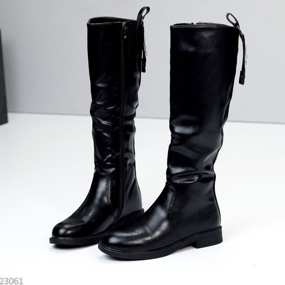 Повсякденні високі чорні чоботи єврозима низький хід | Зображення 1
