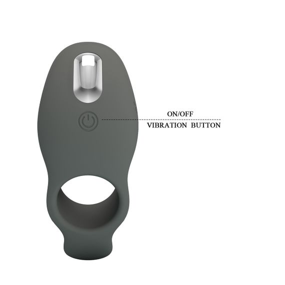 Ерекційне віброкільце PRETTY LOVE Master Ring, сіре, 11 х 4.5 см Sex Aura | Зображення 7