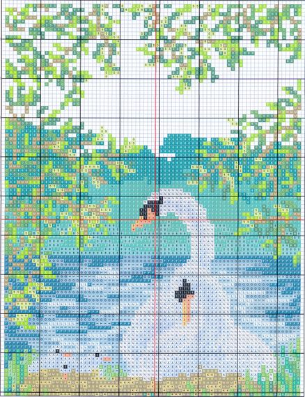 Набір для вишивання за нанесеною на канву схемою "White swan 2". AIDA 14CT printed 19*27 см | Зображення 2