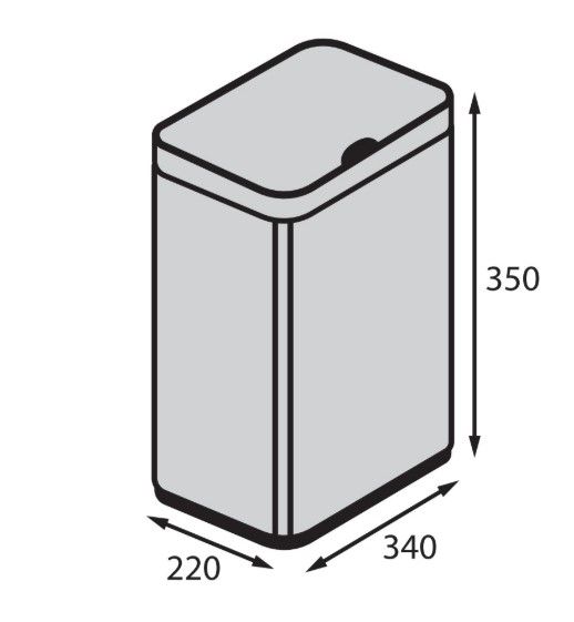 Відро для сміття сенсорне прямокутне Koer TC-020212-02 12 л нержавійка (KR5584) | Зображення 4