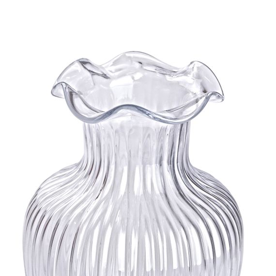 Скляна ваза, декоративна фігурка 24,5 см, прозора HP-1701 | Зображення 1