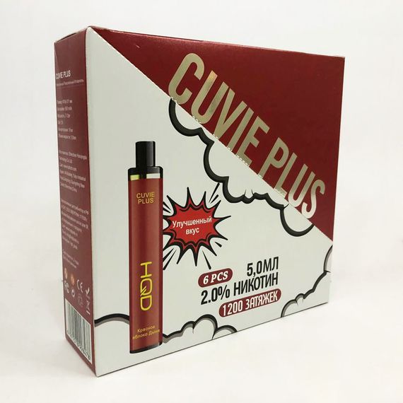 Одноразовая pod-система HQD Cuvie PLUS 1200 puffs. Красное яблоко дыня | Зображення 8