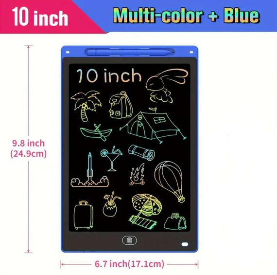 10 дюймов цветной ЖК-планшет для письма, детский блокнот для рисования граффити, планшет для рисования. Синий