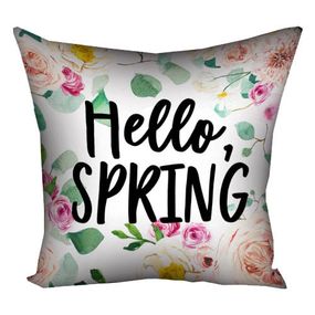 Подушка габардинова з принтом Hello, spring 40x40 (4P_21M031)