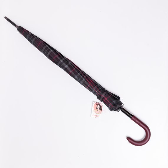 Класична парасолька-тростина напівавтомат з поліестеру 16 спиць діаметр 117 см Червона HP-23-4R | Зображення 2