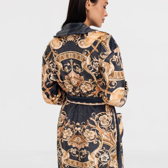 Халат жіночий з плюшевого велюру ексклюзивний Elegance 18272 2XL-3XL | Зображення 1