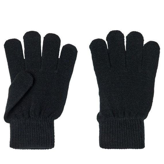 Дитячі демісезонні в'язані рукавички для хлопчиків Name It One Size 2-6р Чорні (25091720A)