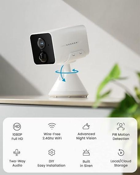 Камера безпеки ieGeek ZS-GX7S бездротова для дому 1080P з нічним баченням та двостороннім аудіозв’язком | Зображення 2
