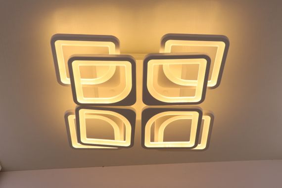 Люстра світлодіодна стельова LED світильник для квартири на стелю лед з пультом 25595 Білий 11х43х43 см. | Зображення 4