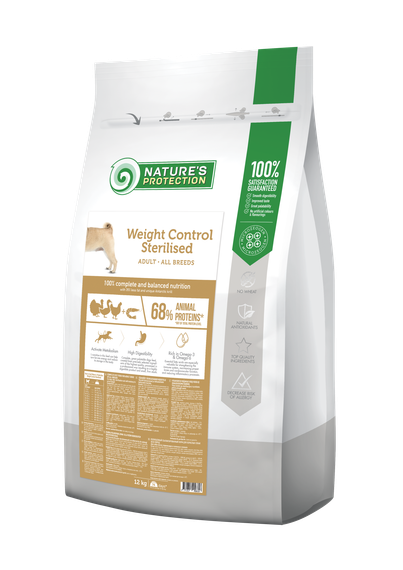 Корм Nature's Protection Weight Control Sterilised Adult All Breeds сухий для дорослих собак схильних до повноти 12 кг