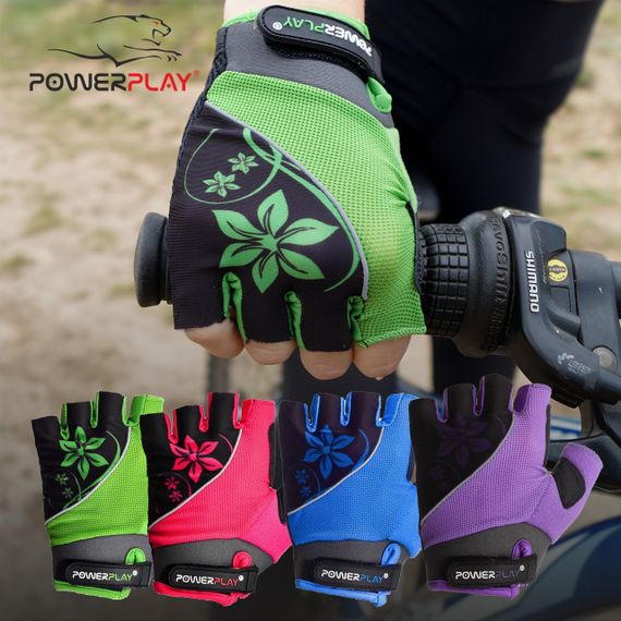 Велорукавички жіночі PowerPlay 5281 A Зелені XS | Зображення 5