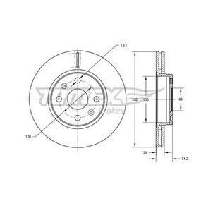 Диск тормозной передний Citroen C4/C4 Picasso/Grand Picasso 04-13/ C4 X 22-/ Peugeot 207/307/3008 04-16/ 208