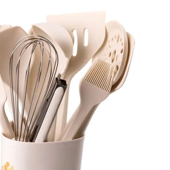 Набір кухонного приладдя на підставці 12 штук з дерев'яною ручкою YRUR9 | Зображення 3