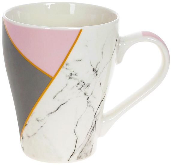 Кружка Marble Pink-Gray фарфор 400мл