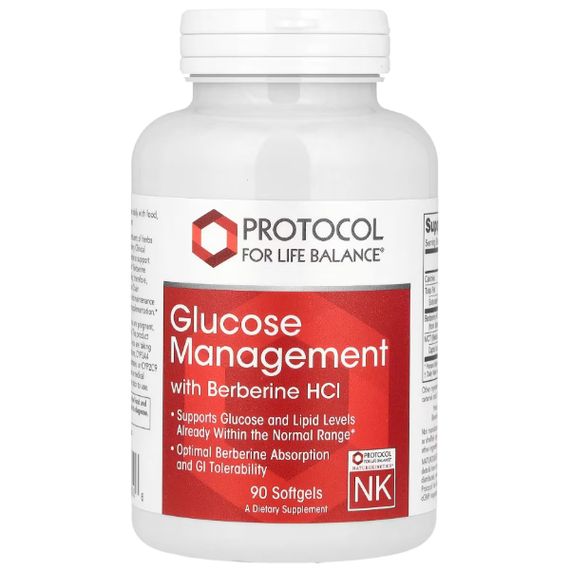 Комплекс для профілактики діабету Protocol for Life Balance Glucose Management with Berberine HCl 90 Softgels