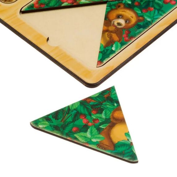 Деревянный пазл-вкладыш "Ежи и медведи" Ubumblebees (ПСД186) PSD186 в рамке | Зображення 3