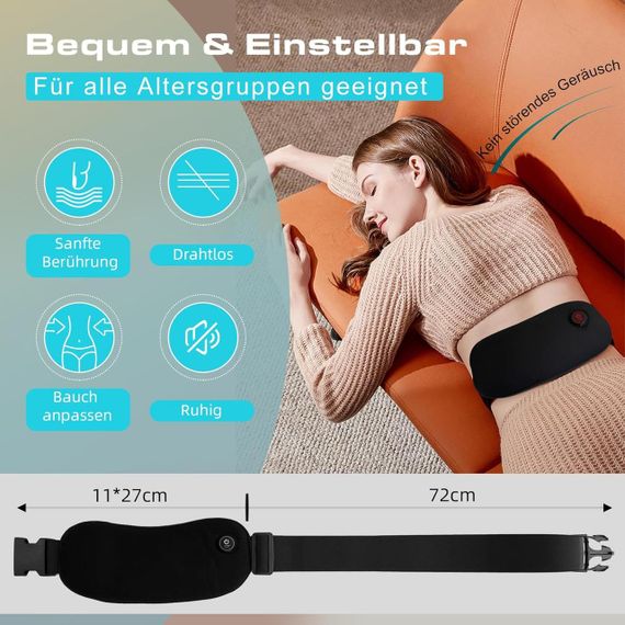 Тепловий пояс для спини, електричний нагрівальний 11 * 27 см з акумулятором 5000 мАг для менструальних болів | Зображення 1