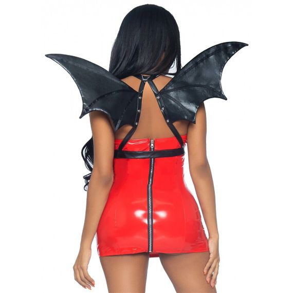 Портупєя зі штучної шкіри з крилами кажана Leg Avenue Bat wing body harness O/S