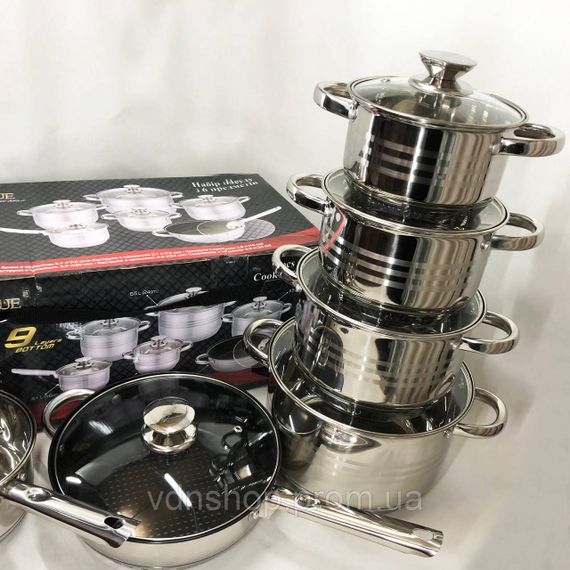 Набір каструль з комплектом кришок, Набір каструль з антипригарним внутрішнім покриттям DB-48