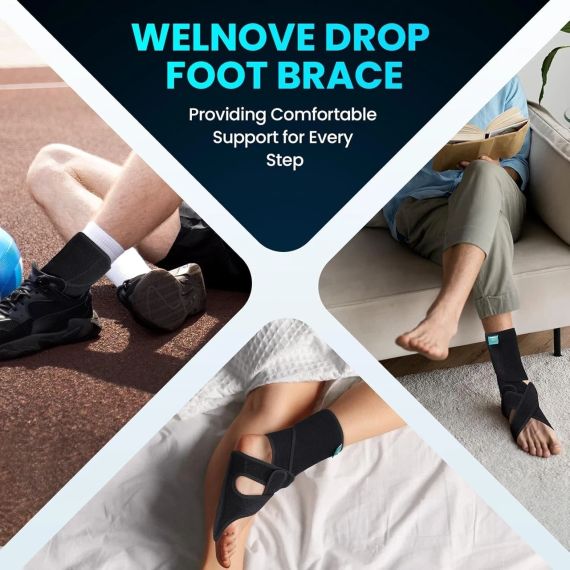 Ортез для стопы Welnove Drop - 2 шт. (левый и правый) - AFO поддержка при свисании стопы, рассеянном склерозе, | Зображення 6