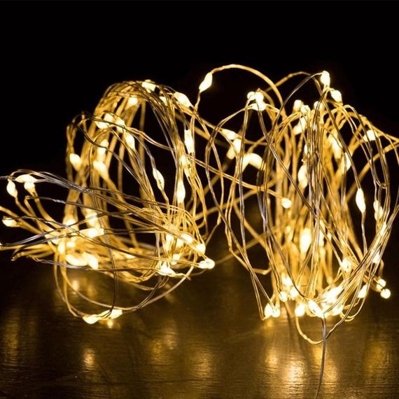 Світла гірлянда led на батарейках та USB, Різдвяна гірлянда Роса Теплий білий знижка