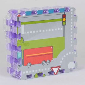 Коврик-пазл игровой EVA С 36629 Город, 9 шт в упаковке, 30х30 см (6900067366290)