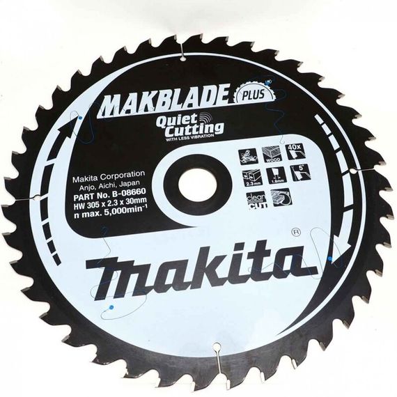 Диск пильный по дереву 305х30 мм 40T Makita Makblade Plus B-08660