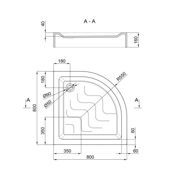 Душовий піддон Lidz Kupala ST80x80x16 | Зображення 1
