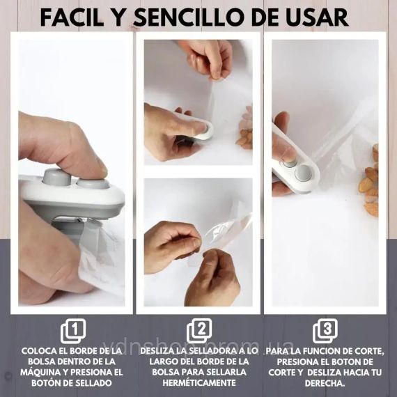 Универсальный мини-вакууматор пластиковых пакетов для консервирования продуктов питания | Зображення 5