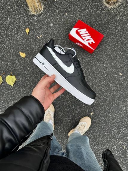 Зимові кросівки Nike Air Force, топ якість (чорно-білі) | Зображення 7
