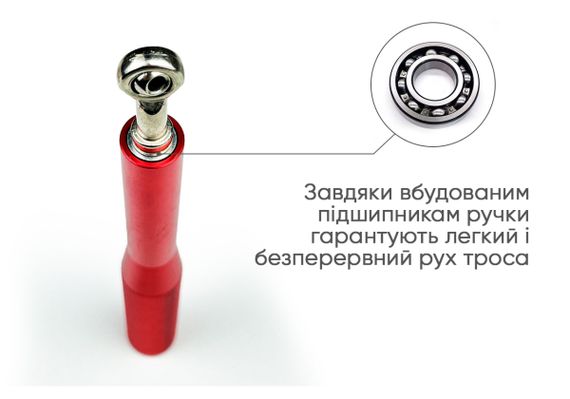 Швидкісна скакалка EasyFit Aluminium зі сталевим тросом та алюмінієвими ручками червона (EF-1910-R) | Зображення 3