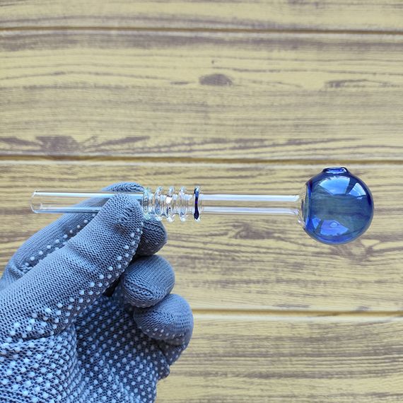 Стеклянная трубка Corrug Oil Light Blue | Зображення 1