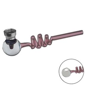 Кальян Стеклянная Трубка Спираль "Herb Pipe Pink"