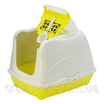 Закрытый туалет для котов Moderna Flip Cat с откидной крышкой желтый 50х39х37 см C230329