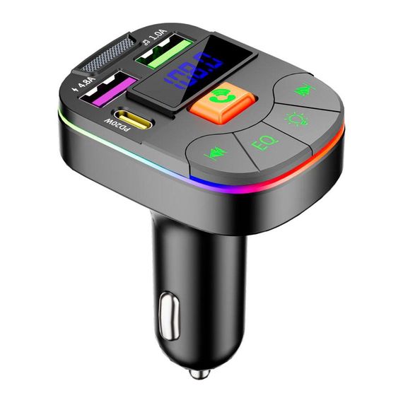 FM-модулятор Q19 з еквалайзером, 3.1A, USB, TF, 55.5х41.5х37.5 | Зображення 1