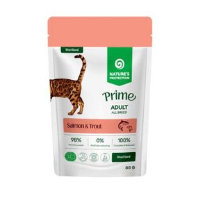 Вологий корм з лососем та фореллю для стерилізованих котів Nature's Protection Prime Sterilised Cats Salmon And Trout, 85 гр