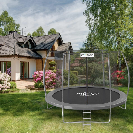 Батут Jumi Motion Sport Line Premium 10ft (305см) з внутрішньою сіткою сірий | Зображення 6