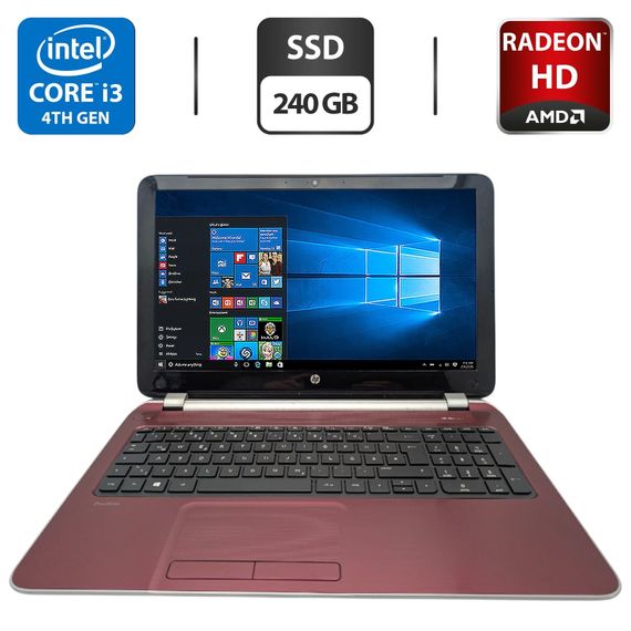 Ноутбук HP Pavilion 15 / 15.6" (1366x768) TN / Intel Core i3-4005U (2 (4) ядра по 1.7 GHz) / 8 GB DDR3 / 240 GB SSD / AMD Radeon HD 8670M, 1 GB GDDR3, 64-bit / WebCam / DVD-ROM б/в