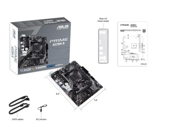 Материнcька плата ASUS PRIME A520M-R sAM4 A520 2xDDR4 M.2 HDMI mATX 90MB1H60-M0EAY0 | Зображення 1