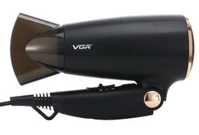 Компактний дорожний електрофен VGR V-439 фен для сушіння волосся 1600 Вт Чорний