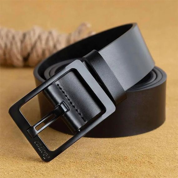 Чоловічий шкіряний ремінь 125 см, Bolo Bekele №2, Чорний / Стильний ремінь під джинси | Зображення 5