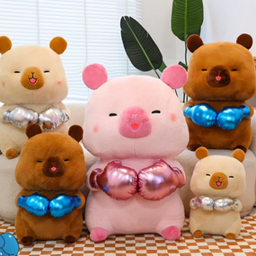 М'яка іграшка Капібара боксер, 45 см, плюшева капібара, в наявності різні кольори