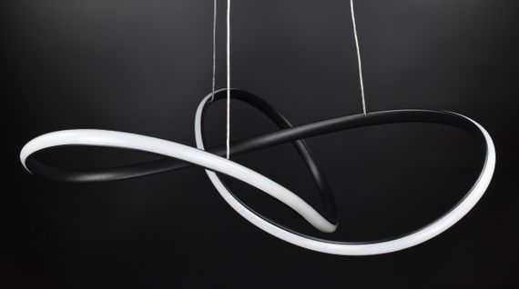 Люстра світлодіодна підвісна LED світильник для квартири на стелю лед 26994 Чорний 40-140х80х80 см. | Зображення 9