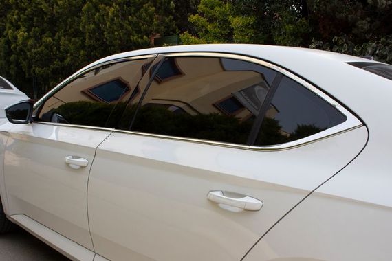 Повна окантовка вікон (нерж) для Skoda Superb 2016-2024 рр