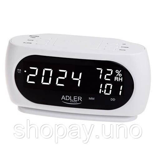 Настільний годинник-будильник Adler AD 1186 White | Зображення 2