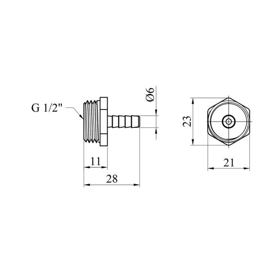 Штуцер Karro 1/2" РЗ, D=6 мм нікельований KR-821 | Зображення 1