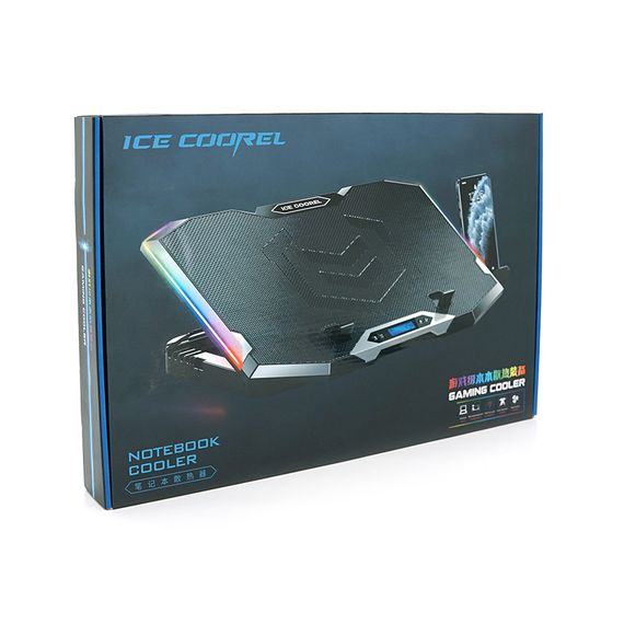 Подставка под ноутбук IceCoorel K10.10-17", 8x70mm, корпус пластик + алюминий | Зображення 1