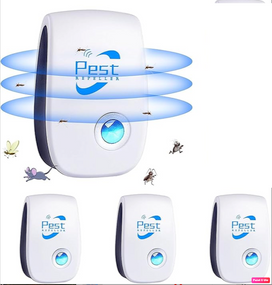 Ультразвуковий засіб від гризунів та комах Pest Reject 801А, 4 шт., білий