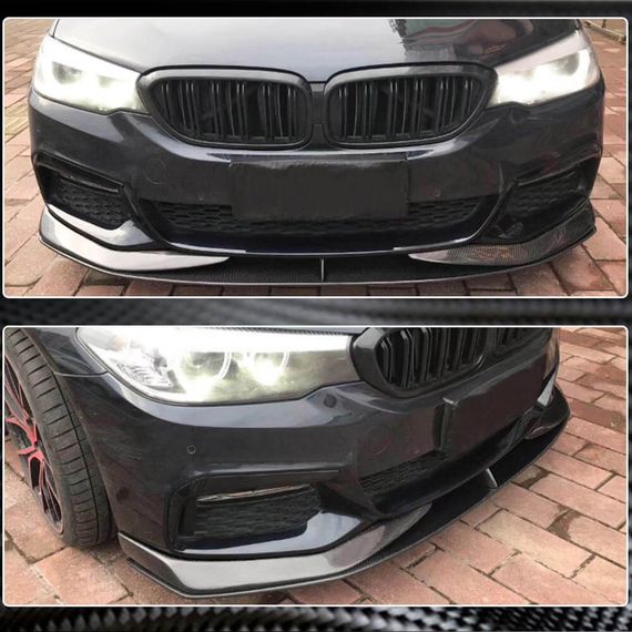 Накладки на передній бампер Flap V3 (для M-Sport 2017-2020, Карбон) для BMW 5 серія G30/31 рр | Зображення 2